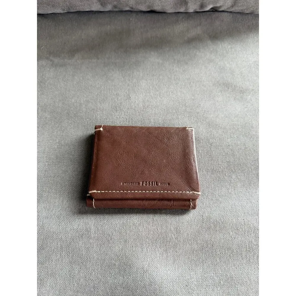 Fossil Real Leather Trifold Mini Wallet